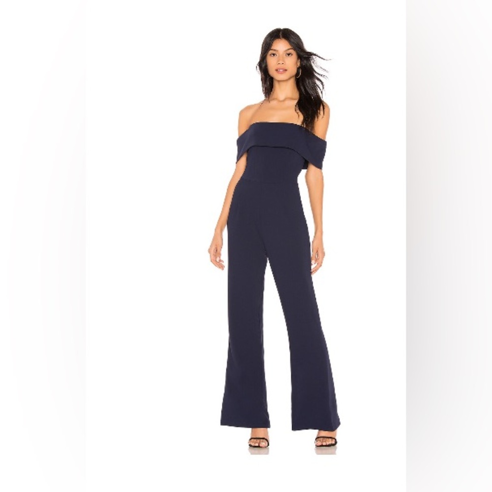 Navy Off-Shoulder Navy Jumpsuit